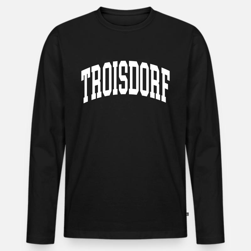 Troisdorf - Männer Premium Bio Langarmshirt - Schwarz