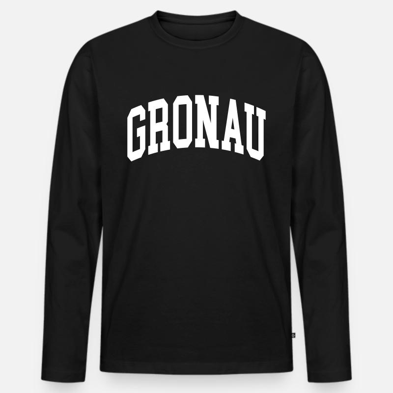 Gronau - Männer Premium Bio Langarmshirt - Schwarz