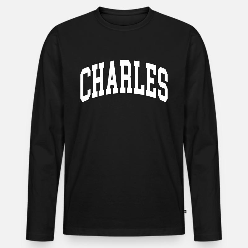 Charles - Männer Premium Bio Langarmshirt - Schwarz