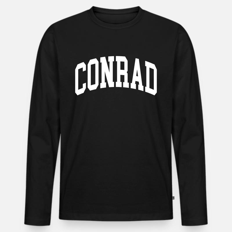 Conrad - Männer Premium Bio Langarmshirt - Schwarz