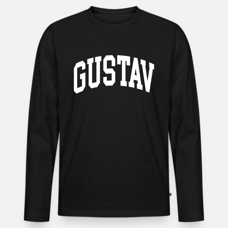 Gustav - Männer Premium Bio Langarmshirt - Schwarz