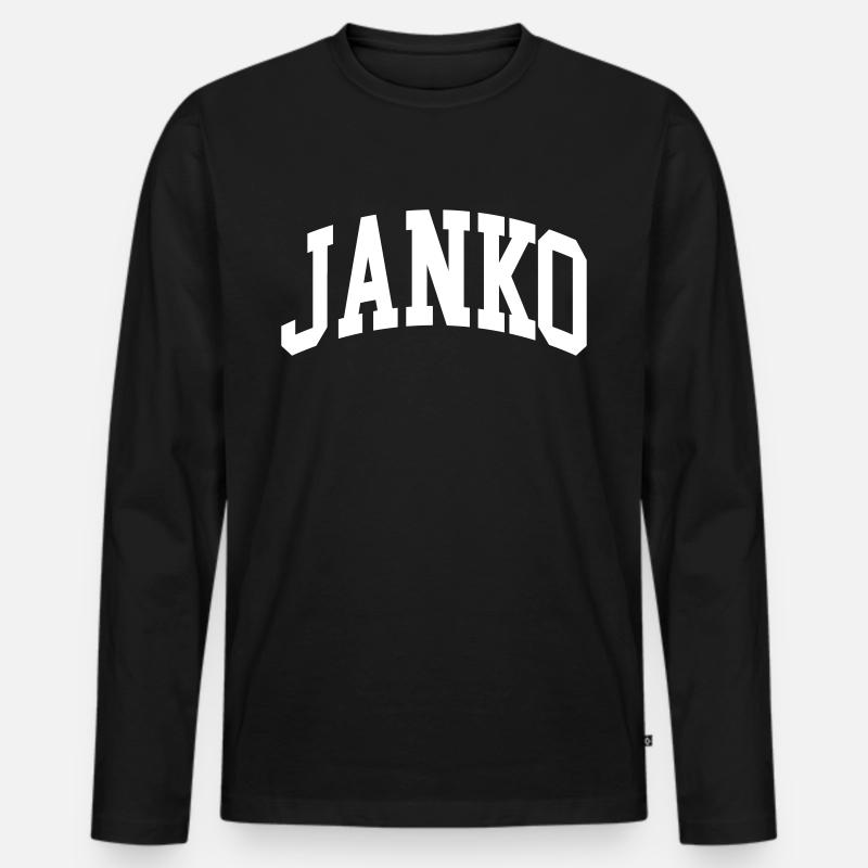 Janko - Männer Premium Bio Langarmshirt - Schwarz
