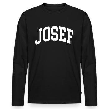 Josef - T-shirt manches longues Premium bio Homme - noir - Devant - Nico (187cm)