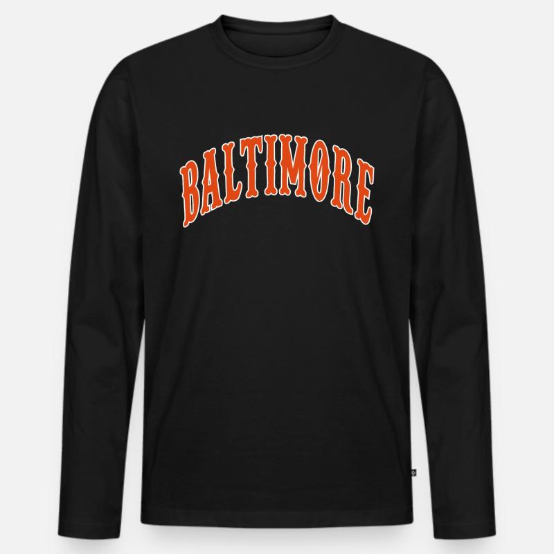 Baltimore - Männer Premium Bio Langarmshirt - Schwarz