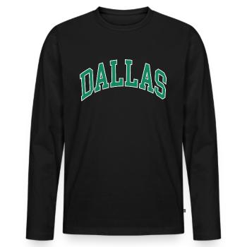 Dallas - Men's Premium Organic Long Sleeve Shirt - black - Front - Nico (187cm)