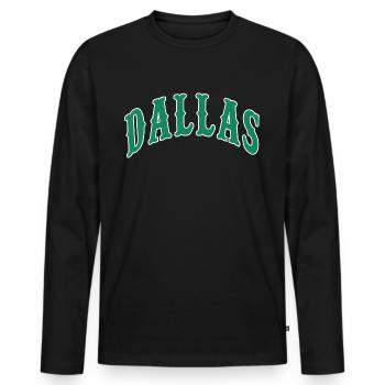 Dallas - Men's Premium Organic Long Sleeve Shirt - black - Front - Nico (187cm)