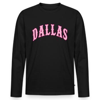 Dallas - Men's Premium Organic Long Sleeve Shirt - black - Front - Nico (187cm)