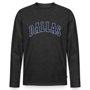 Dallas - Männer Premium Bio Langarmshirt - Anthrazit meliert - Vorne - Nico (187cm)