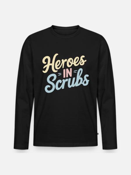 nurse in intensive care, - Men's Premium Organic Long Sleeve Shirt - black