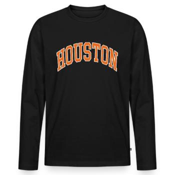 Houston - T-shirt manches longues Premium bio Homme - noir - Devant - Nico (187cm)