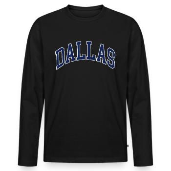 Dallas - Men's Premium Organic Long Sleeve Shirt - black - Front - Nico (187cm)