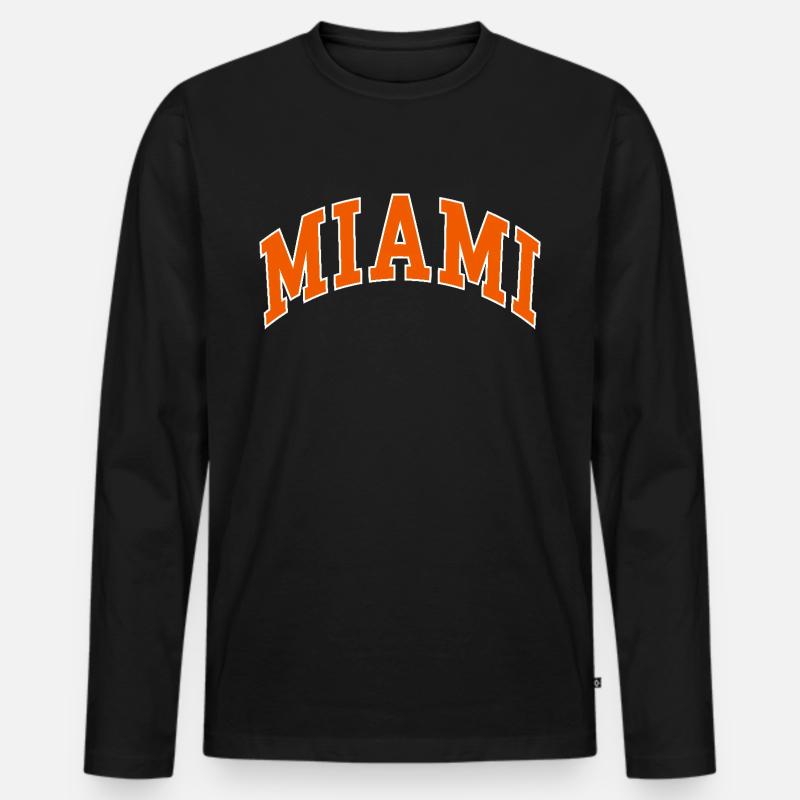 Miami - Männer Premium Bio Langarmshirt - Schwarz