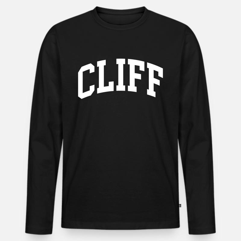 Cliff - Männer Premium Bio Langarmshirt - Schwarz