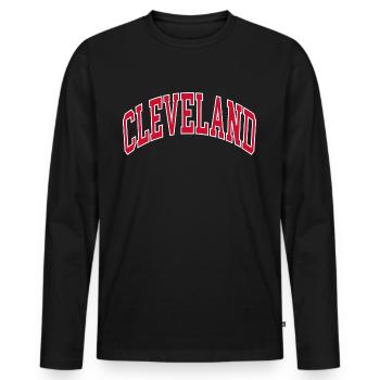 Cleveland - Men's Premium Organic Long Sleeve Shirt - black - Front - Nico (187cm)