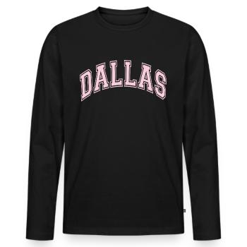 Dallas - Men's Premium Organic Long Sleeve Shirt - black - Front - Nico (187cm)