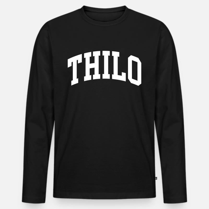Thilo - Männer Premium Bio Langarmshirt - Schwarz