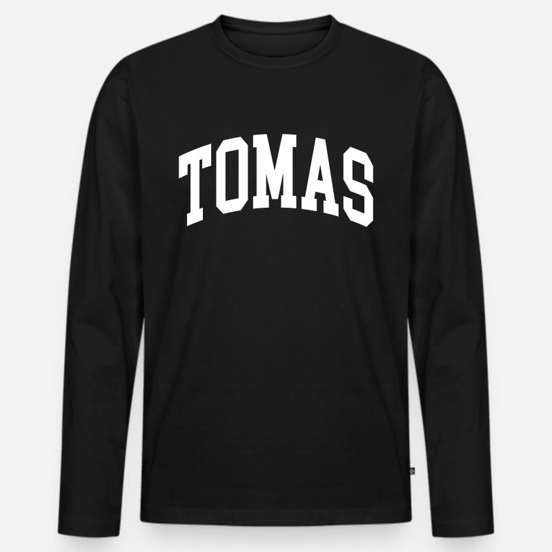 Tomas - Männer Premium Bio Langarmshirt - Schwarz