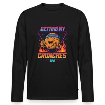 Mes crunchs dans la salle de sport font drôle ke - T-shirt manches longues Premium bio Homme - noir - Devant - Nico (187cm)