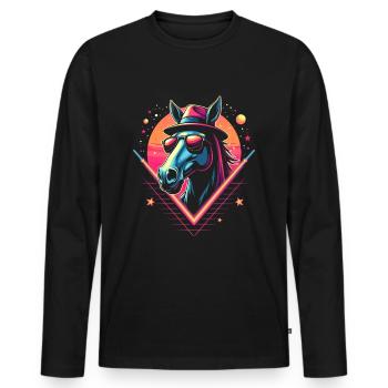 Horse Racing Derby Day Funny Racehorse Derby - Men's Premium Organic Long Sleeve Shirt - black - Front - Nico (187cm)