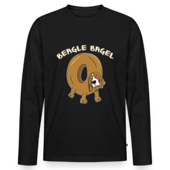 Nourriture Nourriture Bagel Beagle Chien Chien Race - T-shirt manches longues Premium bio Homme - noir - Devant - Nico (187cm)