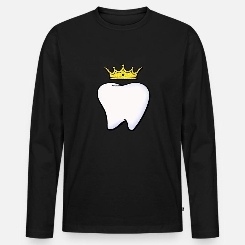 zahn zähne Zahnarzt - Männer Premium Bio Langarmshirt - Schwarz