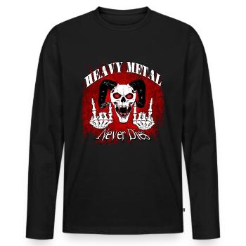 Heavy Metal - Männer Premium Bio Langarmshirt - Schwarz - Vorne - Nico (187cm)