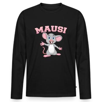 Mausi Spitzname schatzi kosename süße liebe Maus - Männer Premium Bio Langarmshirt - Schwarz - Vorne - Nico (187cm)