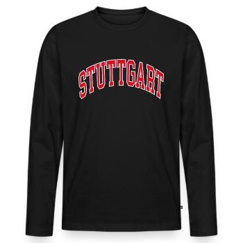 Stuttgart - T-shirt manches longues Premium bio Homme - noir - Devant - Nico (187cm)