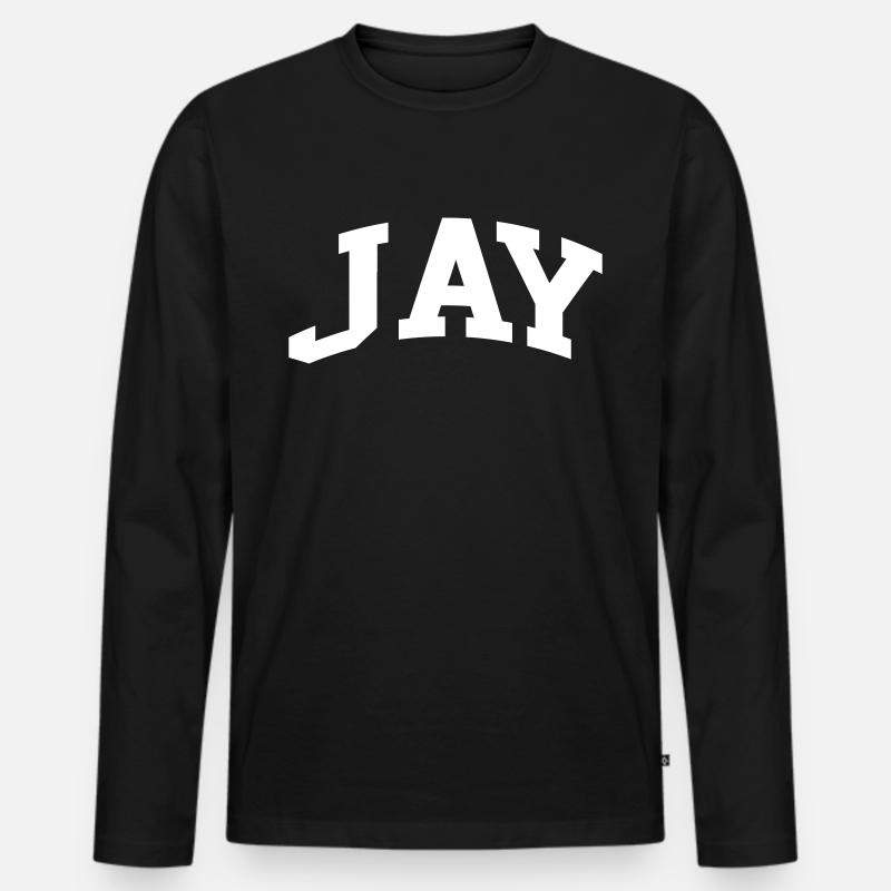 Jay - Männer Premium Bio Langarmshirt - Schwarz