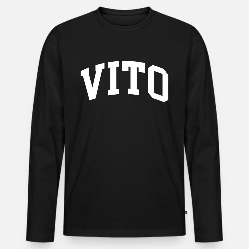 Vito - Männer Premium Bio Langarmshirt - Schwarz