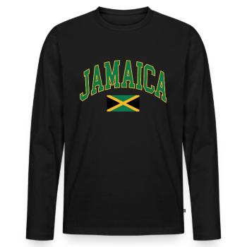 Jamaica - Men's Premium Organic Long Sleeve Shirt - black - Front - Nico (187cm)