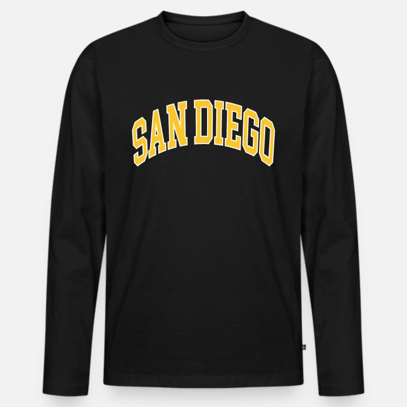 San Diego - Männer Premium Bio Langarmshirt - Schwarz