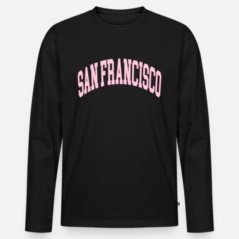 San Francisco - Männer Premium Bio Langarmshirt - Schwarz