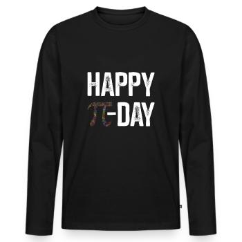 Mathematik Zahl Pi Kreis Schule Shirt Geschenk - Männer Premium Bio Langarmshirt - Schwarz - Vorne - Nico (187cm)