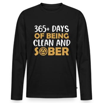 faith sobriety sober life seeks christ - Men's Premium Organic Long Sleeve Shirt - black - Front - Nico (187cm)
