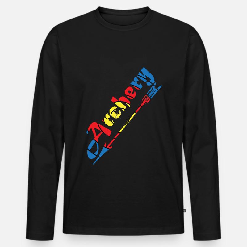 Archery Bogenschießen - Männer Premium Bio Langarmshirt - Schwarz