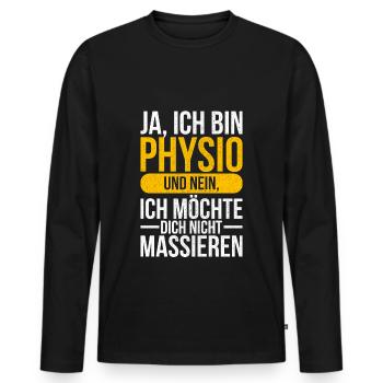 Physio-Therapie I Physio-Therapeut Motiv-Sprüche - Männer Premium Bio Langarmshirt - Schwarz - Vorne - Nico (187cm)