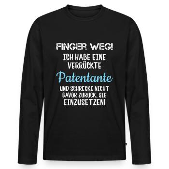 Patentante Taufpatin Patenkind Geschenk-Idee - Männer Premium Bio Langarmshirt - Schwarz - Vorne - Nico (187cm)