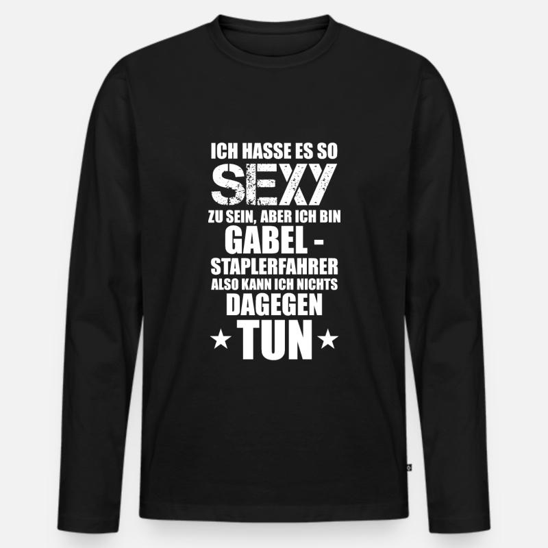 Gabelstapler, Staplerfahrer Geschenkidee - Männer Premium Bio Langarmshirt - Schwarz