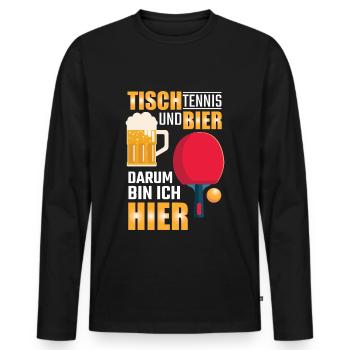 Lustiges Tischtennis Geschenk - Männer Premium Bio Langarmshirt - Schwarz - Vorne - Nico (187cm)