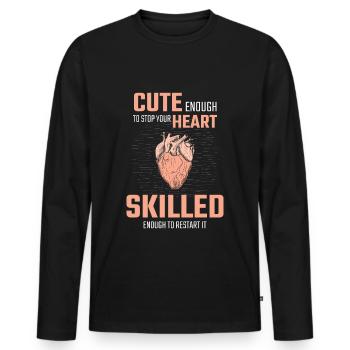 Gift for the paramedic, paramedic - Men's Premium Organic Long Sleeve Shirt - black - Front - Nico (187cm)