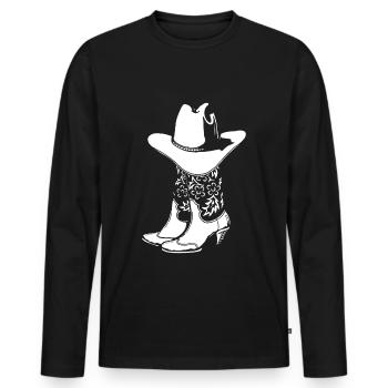 Country Music, Line-Dance, Western Geschenk - Männer Premium Bio Langarmshirt - Schwarz - Vorne - Nico (187cm)