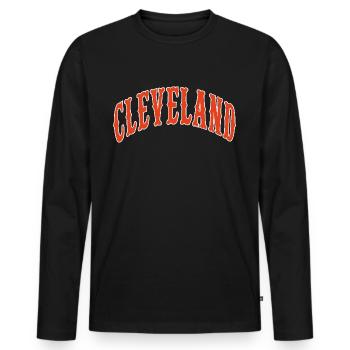 Cleveland - Men's Premium Organic Long Sleeve Shirt - black - Front - Nico (187cm)