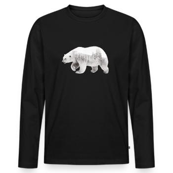 Arctic bear - Men's Premium Organic Long Sleeve Shirt - black - Front - Nico (187cm)