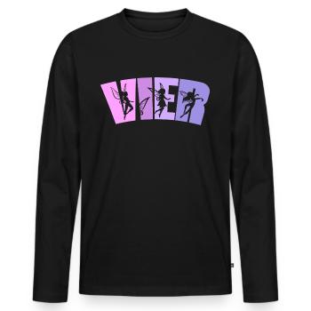 Feen Geburtstag 4 Jahre Mädchen Kleine Fee - Männer Premium Bio Langarmshirt - Schwarz - Vorne - Nico (187cm)