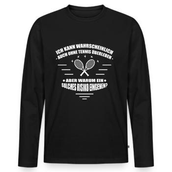 Tennis T-shirt - T-shirt manches longues Premium bio Homme - noir - Devant - Nico (187cm)