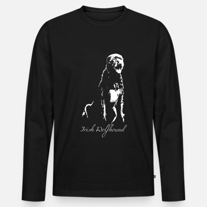 Irischer Wolfshund - Männer Premium Bio Langarmshirt - Schwarz