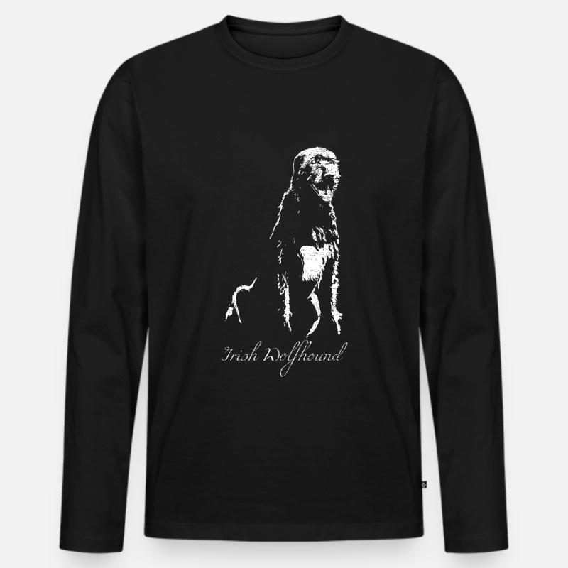 Irischer Wolfshund - Männer Premium Bio Langarmshirt - Schwarz