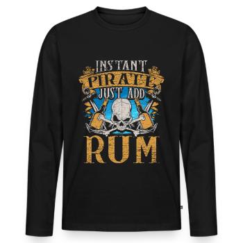 Crâne de bateau de pirate pirate pirate - T-shirt manches longues Premium bio Homme - noir - Devant - Nico (187cm)