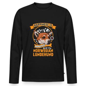 Norwegian Lundehund Norwegian Lundehund - Men's Premium Organic Long Sleeve Shirt - black - Front - Nico (187cm)